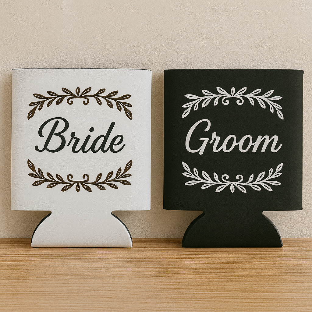Wedding Koozies (Black/White)