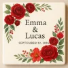 Wedding Ceramic Coasters – Personalized with Names & Dates