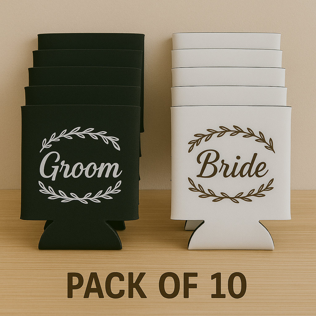 Wedding Koozies (Black/White)