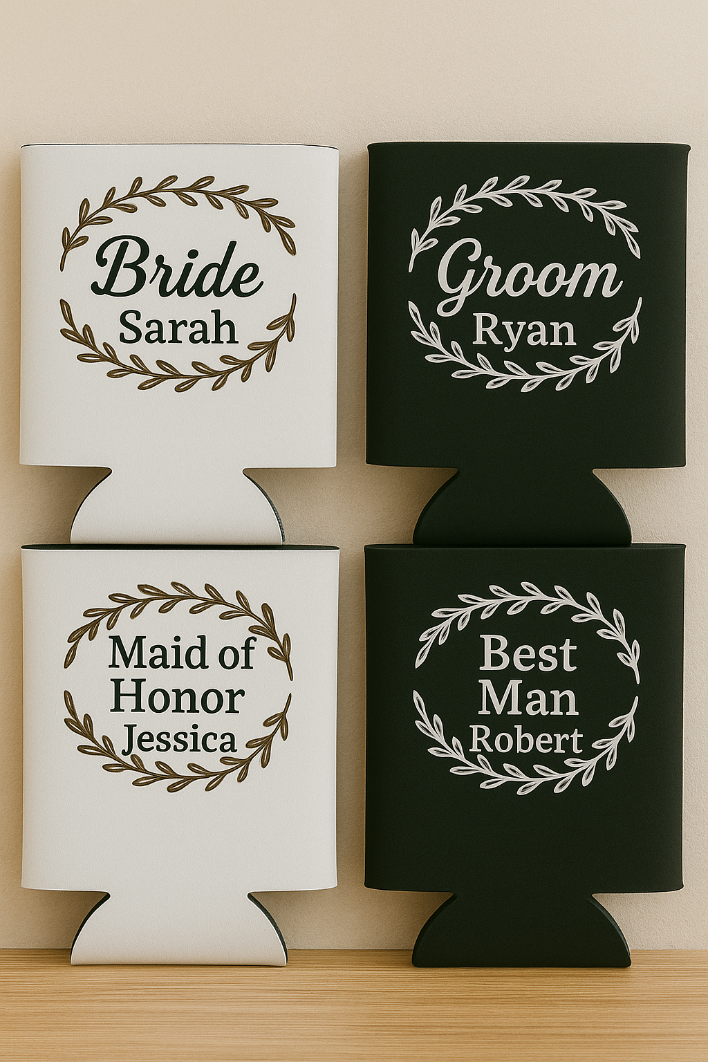 Wedding Koozies (Black/White)